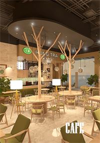 Thiết kế quán cafe với ghế thư giãn wishbone
