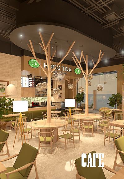 Thiết kế quán cafe với ghế thư giãn wishbone