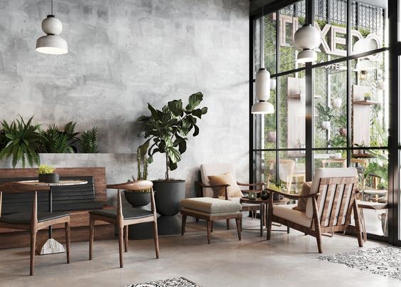 Sofa gỗ hiện đại quán cafe