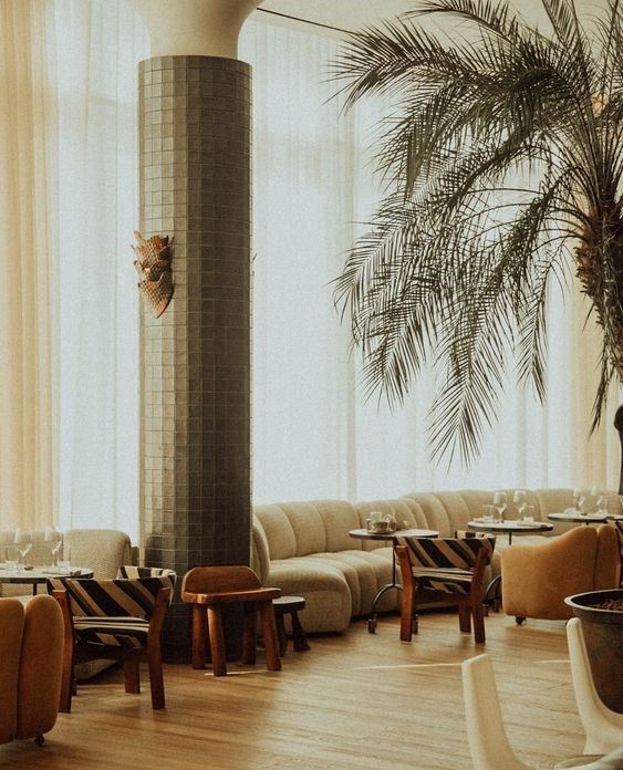 Sofa gỗ hiện đại quán cafe