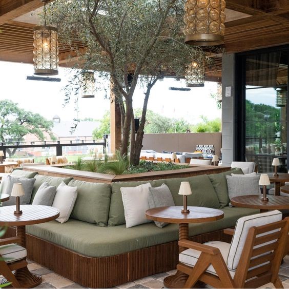 Sofa gỗ hiện đại quán cafe