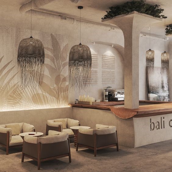 Sofa gỗ hiện đại quán cafe