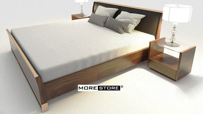 Giường ngủ gỗ công nghiệp đầu giường bọc da- MHG 00017