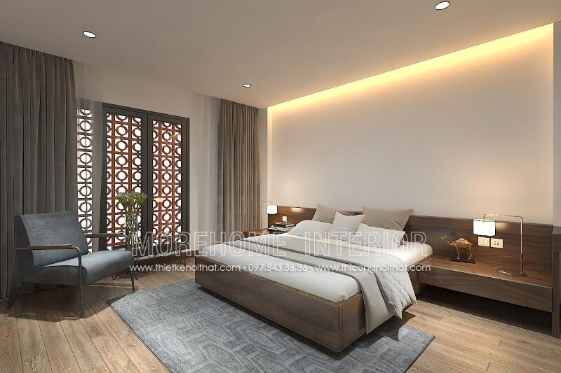 Mách bạn mẫu nội thất giường ngủ công nghiệp cho nhà phố hiện đại