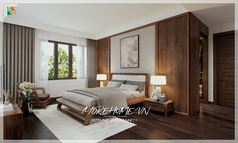 Giường ngủ gỗ óc chó hiện đại nội thất quan trọng nhất trong không gian bởi đem lại sự thoải mái nghỉ ngơi sau những giờ làm việc, học tập bên ngoài.